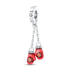 Jewelry Snowflake Christmas Tree Bell Socks Charm Bead Pendant 925 Sterling Silver Dripping Oil Original Design Festival Elements