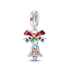 Jewelry Snowflake Christmas Tree Bell Socks Charm Bead Pendant 925 Sterling Silver Dripping Oil Original Design Festival Elements