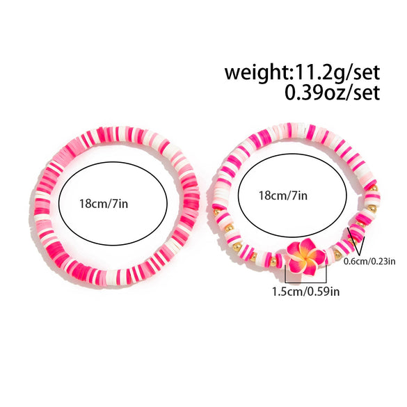 Jewelry Soft Ceramic Bracelet Handmade With Fivepetal Flower Shell Pendant