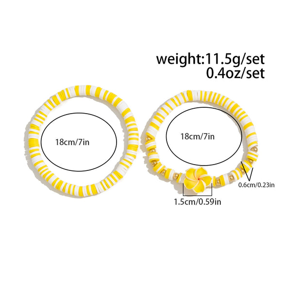 Jewelry Soft Ceramic Bracelet Handmade With Fivepetal Flower Shell Pendant