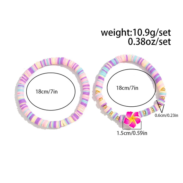 Jewelry Soft Ceramic Bracelet Handmade With Fivepetal Flower Shell Pendant