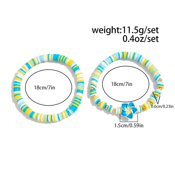 Jewelry Soft Ceramic Bracelet Handmade With Fivepetal Flower Shell Pendant