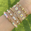 Jewelry Soft Pottery Imitation Pearl Ccb Alloy Rhinestone Dripping Oil Geometric Hip Hop Style Round Bead Chain Bracelet With Pig Nose Buckle Electroplated