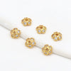 Jewelry Spacer Accessories Copper Electroplated Handmade Five Leaf Flower Holder Zircon Inlaid Bracelet Necklace