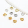 Jewelry Spacer Accessories Copper Electroplated Handmade Five Leaf Flower Holder Zircon Inlaid Bracelet Necklace