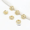 Jewelry Spacer Accessories Copper Electroplated Handmade Five Leaf Flower Holder Zircon Inlaid Bracelet Necklace