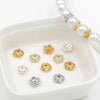 Jewelry Spacer Accessories Copper Electroplated Handmade Five Leaf Flower Holder Zircon Inlaid Bracelet Necklace
