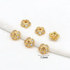 Jewelry Spacer Accessories Copper Electroplated Handmade Five Leaf Flower Holder Zircon Inlaid Bracelet Necklace