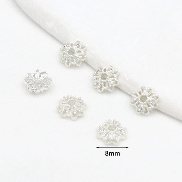 Jewelry Spacer Accessory Copper 18K Goldplated Clover Flower Bead Cap Handmade Diy Bracelet Necklace