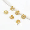Jewelry Spacer Accessory Copper 18K Goldplated Clover Flower Bead Cap Handmade Diy Bracelet Necklace