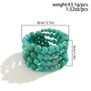 Jewelry Specialshaped Imitation Pearl Beaded Resin Bracelet Retro Multilayer Turquoise Winding Electroplated