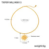 Jewelry Spiral Sun Pendant Necklace And Earrings Titanium Steel 18K Gold Plated Fashion