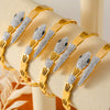 Jewelry Spirit Snake Shape Hollow Diamond Design 316L Stainless Steel Gold Plated Bracelet