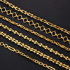 Jewelry Square Bean Shape Stainless Steel Chain Bracelet Anklet 18K Gold Plated Handmade Material