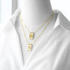 Jewelry Square Hangtag Geometric Copper Electroplating Necklace For Women