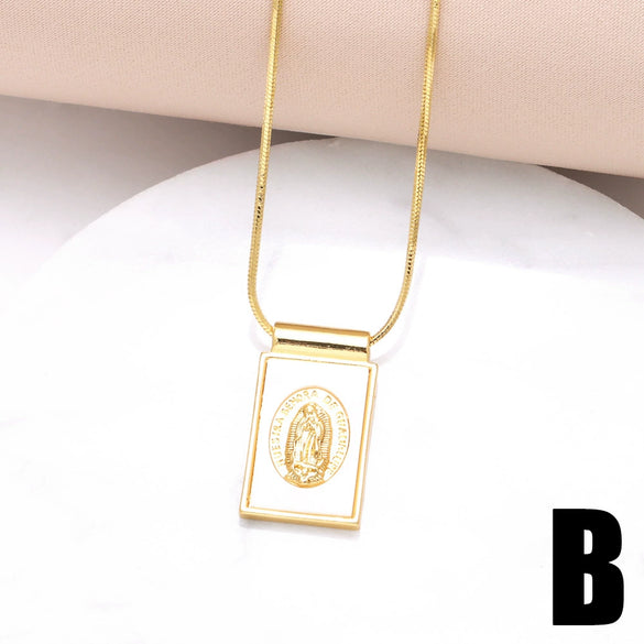 Jewelry Square Hangtag Geometric Copper Electroplating Necklace For Women