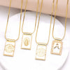 Jewelry Square Hangtag Geometric Copper Electroplating Necklace For Women
