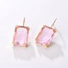 Jewelry Square Rhinestone Geometric Electroplating Fashion Earrings For Female