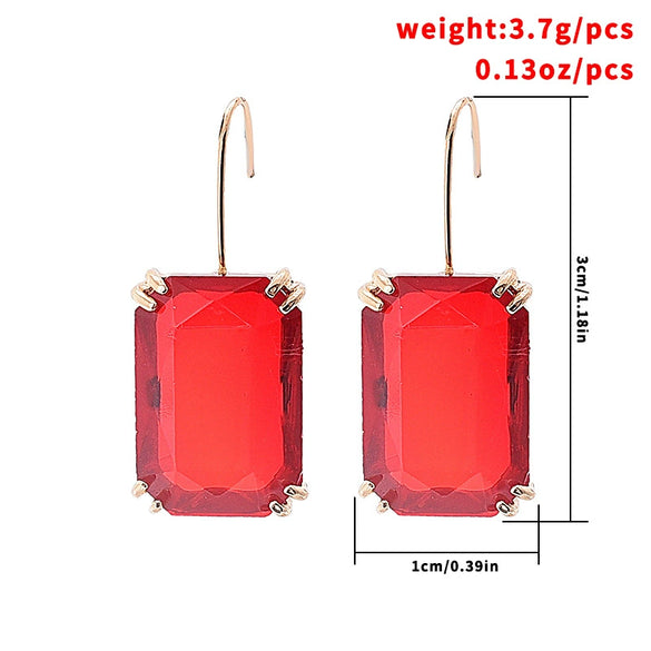 Jewelry Square Rhinestone Geometric Electroplating Fashion Earrings For Female