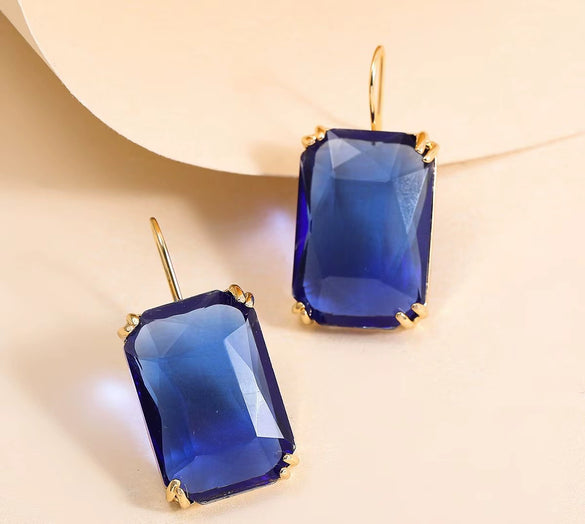 Jewelry Square Rhinestone Geometric Electroplating Fashion Earrings For Female