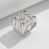 Jewelry Stacked Style Asymmetrical Zinc Alloy Geometric Ring Set With Electroplating