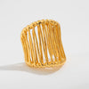 Jewelry Stacked Style Asymmetrical Zinc Alloy Geometric Ring Set With Electroplating