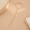 Jewelry Stacking Style Alloy Open Bracelet With Imitation Pearl Tassel Electroplated Geometric Design