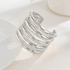 Jewelry Stacking Style Alloy Open Bracelet With Imitation Pearl Tassel Electroplated Geometric Design