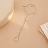 Jewelry Stacking Style Alloy Open Bracelet With Imitation Pearl Tassel Electroplated Geometric Design