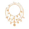 Jewelry Stacking Style Geometric Alloy Imitation Pearl Necklace With Electroplating