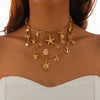 Jewelry Stacking Style Geometric Alloy Imitation Pearl Necklace With Electroplating