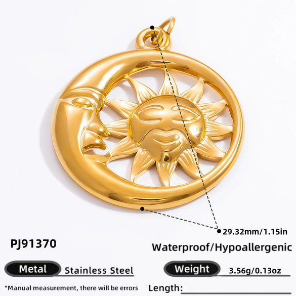Jewelry Stainless Steel Accessories Sun Heart Pendant Retro Bracelet Handmade Electroplated For Women