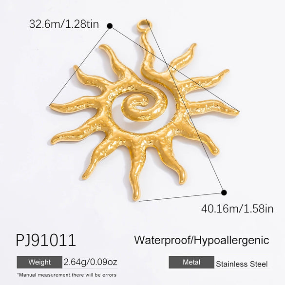 Jewelry Stainless Steel Accessories Sun Heart Pendant Retro Bracelet Handmade Electroplated For Women