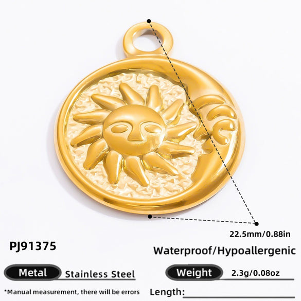 Jewelry Stainless Steel Accessories Sun Heart Pendant Retro Bracelet Handmade Electroplated For Women