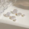 Jewelry Stainless Steel Acrylic Pearl Button Glass Water Drop Geometric Earrings Electroplated For Women