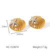Jewelry Stainless Steel Anchor Earrings Set With Diamonds Geometric Style For Women