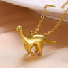Jewelry Stainless Steel And Copper Dinosaur Pendant Oshaped Chain Electroplating Animals Style