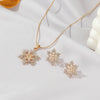 Jewelry Stainless Steel And Copper Geometric Snowflake Electroplated Women's Pendant Necklace