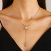 Jewelry Stainless Steel And Copper Geometric Snowflake Electroplated Women's Pendant Necklace