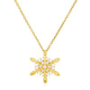Jewelry Stainless Steel And Copper Geometric Snowflake Electroplated Women's Pendant Necklace