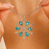 Jewelry Stainless Steel And Copper Geometric Snowflake Electroplated Women's Pendant Necklace