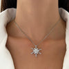Jewelry Stainless Steel And Copper Geometric Snowflake Electroplated Women's Pendant Necklace