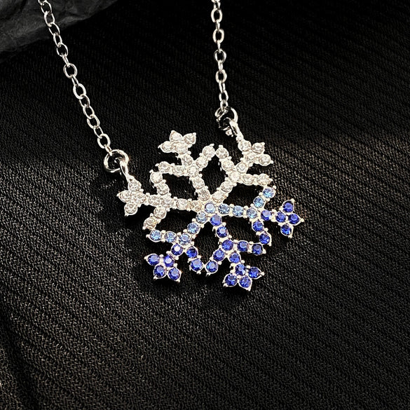 Jewelry Stainless Steel And Copper Geometric Snowflake Electroplated Women's Pendant Necklace