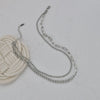 Jewelry Stainless Steel And Titanium Steel Splicing Geometric Doublelayer Sweater Chain Necklace Polish Style For Women