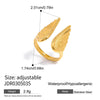Jewelry Stainless Steel Angel Wings Adjustable Open Ring Electroplating