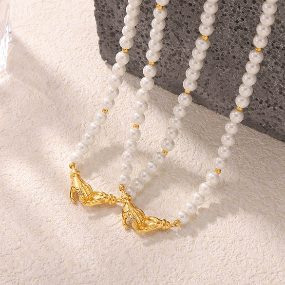 Jewelry 316L Stainless Steel Ball Chain Necklace With Geometric Style And Electroplating Treatment