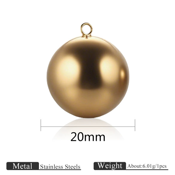 Jewelry Stainless Steel Ball Pendant Goldplated Polished Diy Accessories