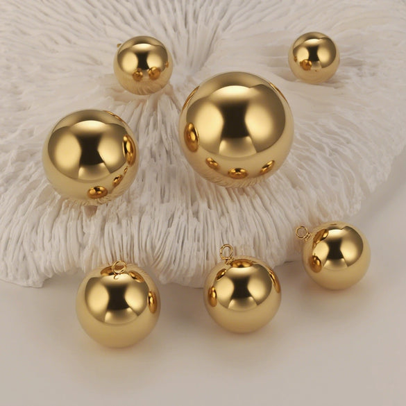 Jewelry Stainless Steel Ball Pendant Goldplated Polished Diy Accessories