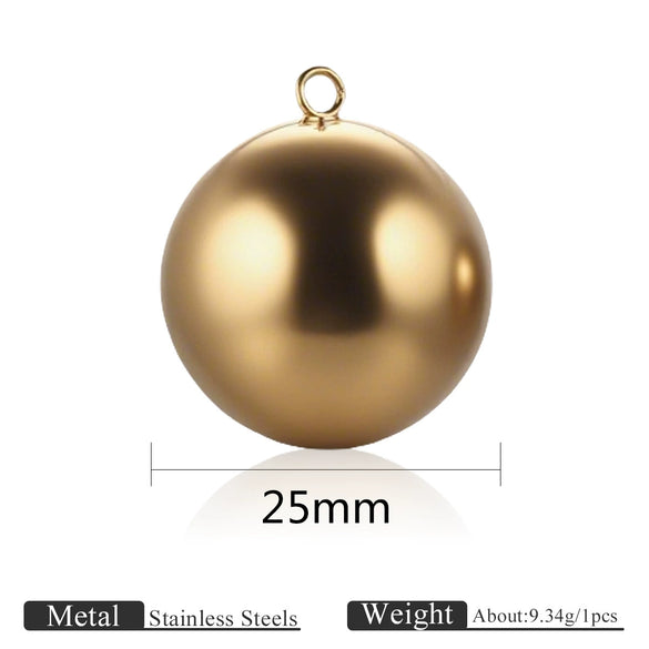 Jewelry Stainless Steel Ball Pendant Goldplated Polished Diy Accessories