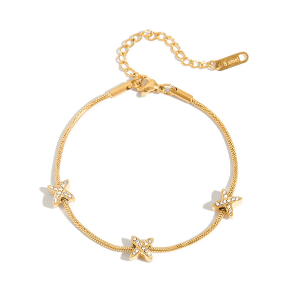 Jewelry Stainless Steel Bracelet Classic Style With Diamonds Electroplating Letters Numbers Text Pattern For Women